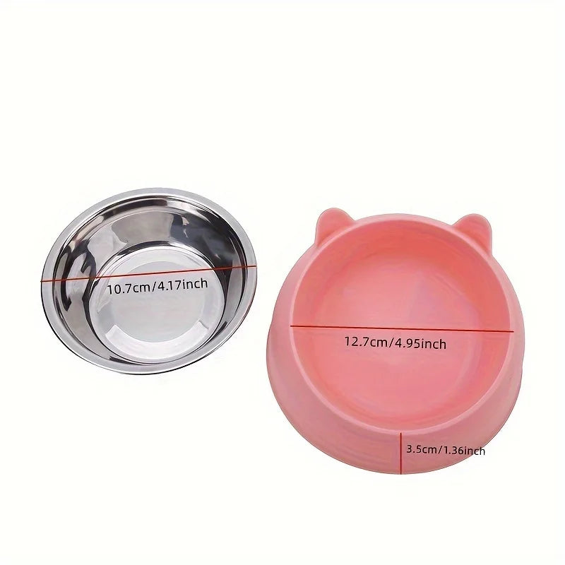 Orthopedic Elevated Stainless Steel Cat Bowl – Protect Your Cat's Neck & Digestion