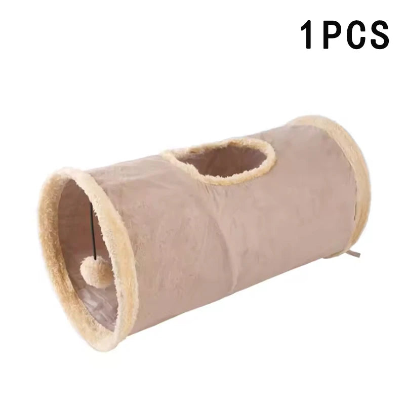 Foldable Suede Plush Cat Tunnel