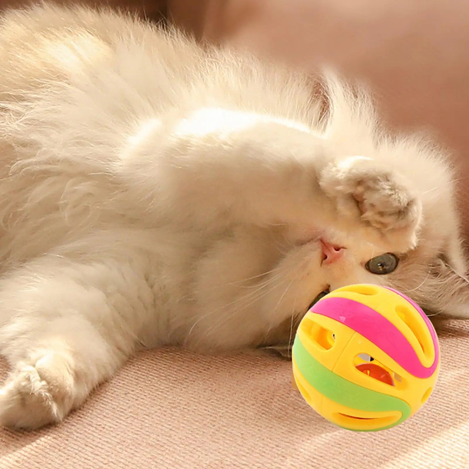Interactive Hollow Cat Jingle Balls - Multi-Pack Kitten Chasing & Pounce Toys (4.8cm)