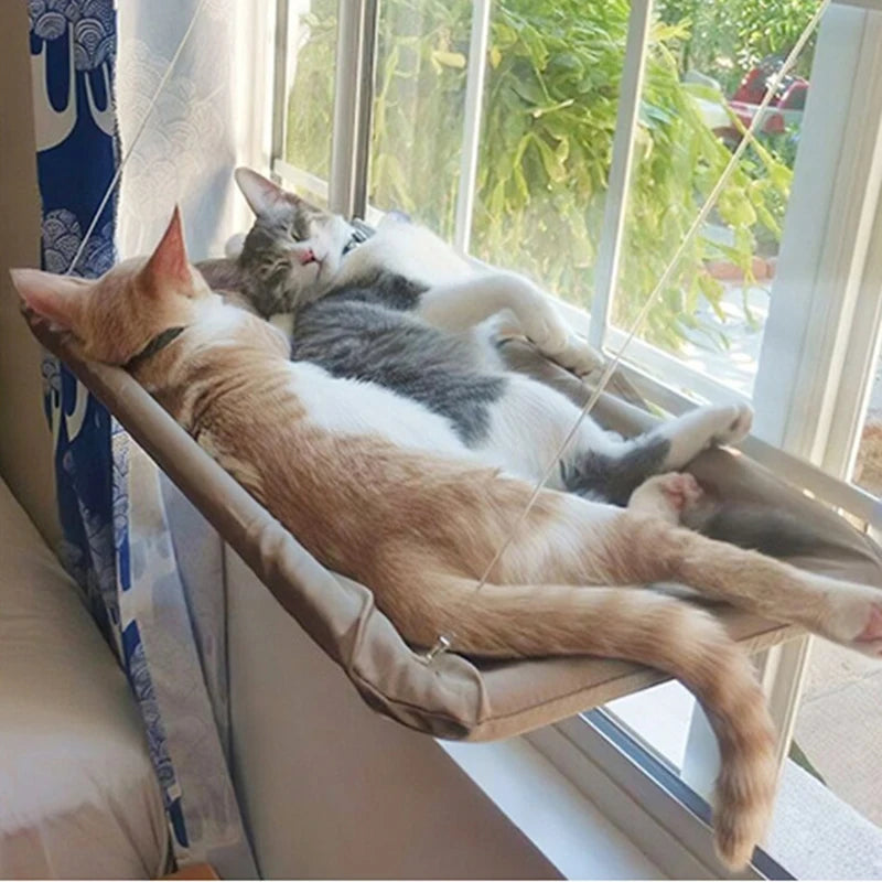 Sunny Window Mount Aerial Cat Hammock | Heavy-Duty 20kg Bearing Glass Window Seat