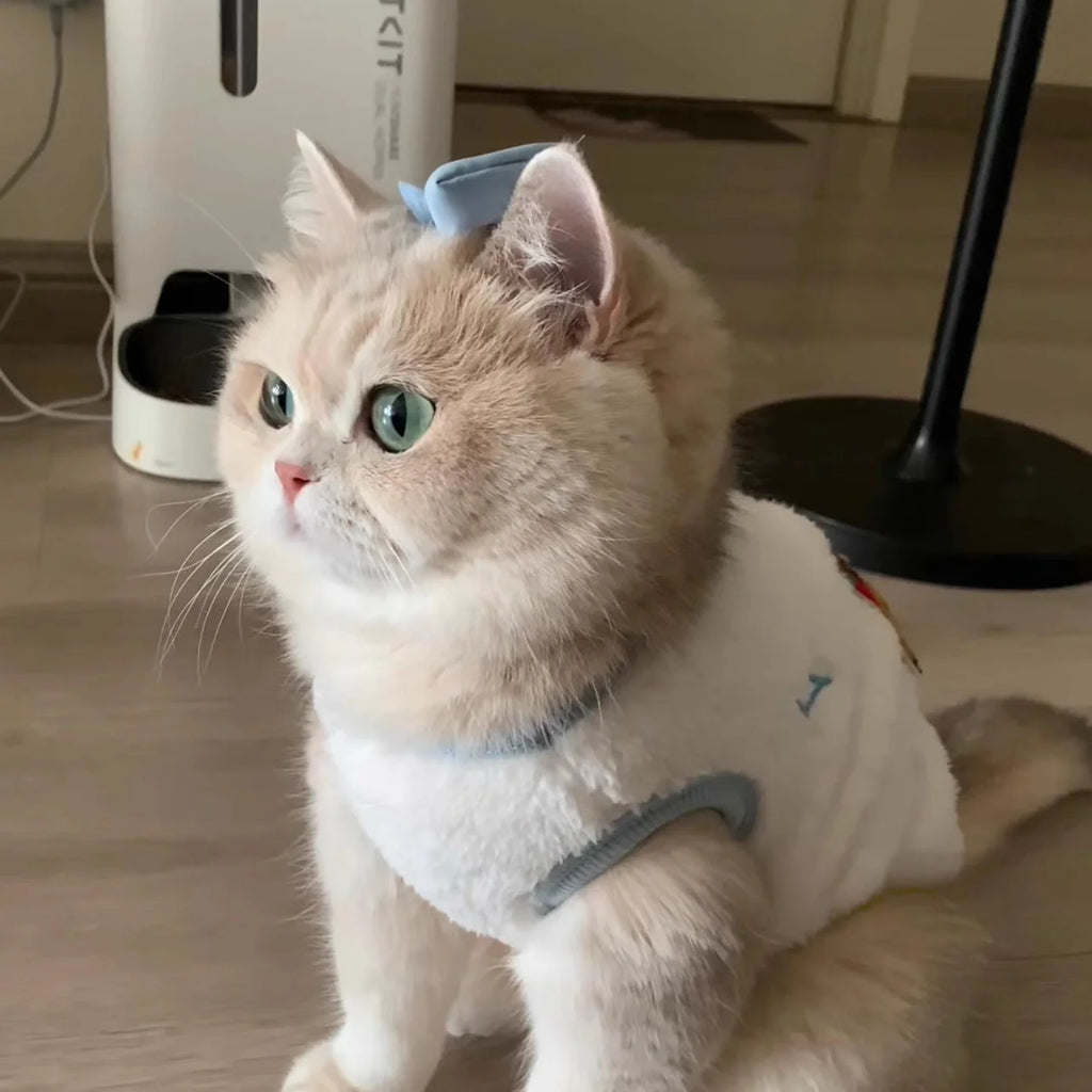 Ultra-Soft Plush Fleece Winter Cat Vest - Warm Thermal Indoor Jacket