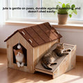 Integrated Double-Layer Cat House & Jute Scratching Board