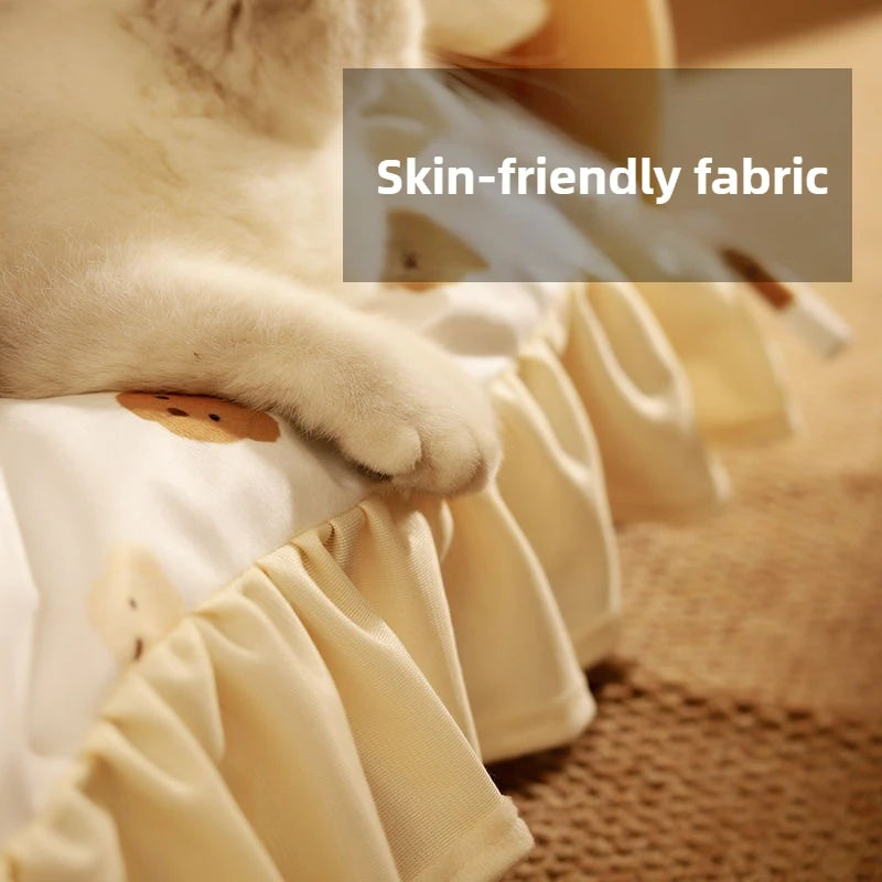 Cute Wooden Shape Luxury Cat Bed | Removable & Washable Four-Season Indoor BED