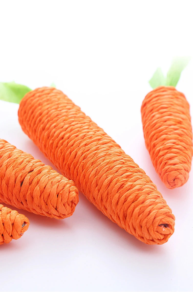 Interactive Carrot Cat Chew Toy | Bite-Resistant Natural Paper Rope Dental Scratcher