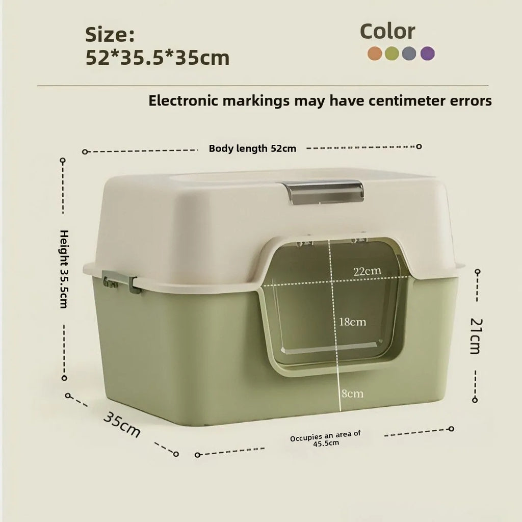 UV Sterilizing Fully Enclosed Cat Litter Box | Hygienic Self-Cleaning Germ & Odor Shield