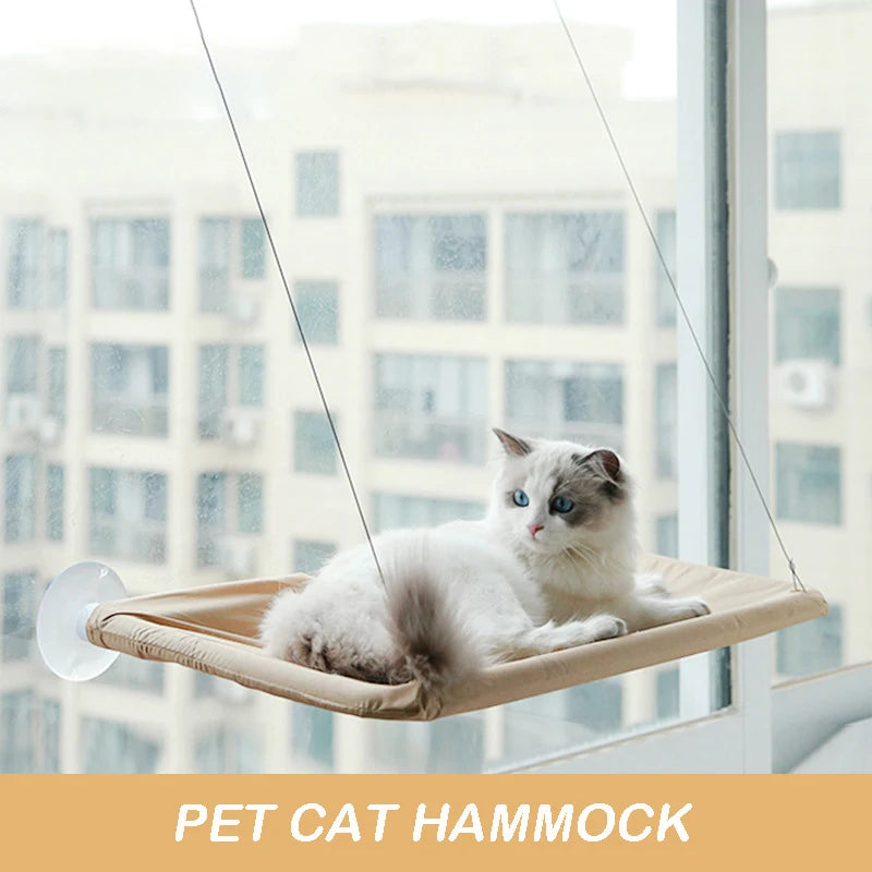 Sunny Window Mount Aerial Cat Hammock | Heavy-Duty 20kg Bearing Glass Window Seat