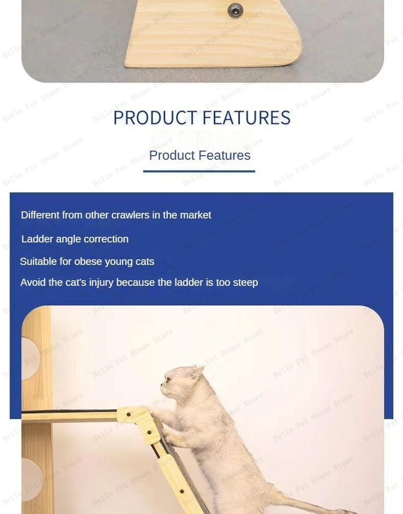 Deluxe 4-Tier Solid Wood Cat Castle Tower & Multifunctional Hammock Sanctuary