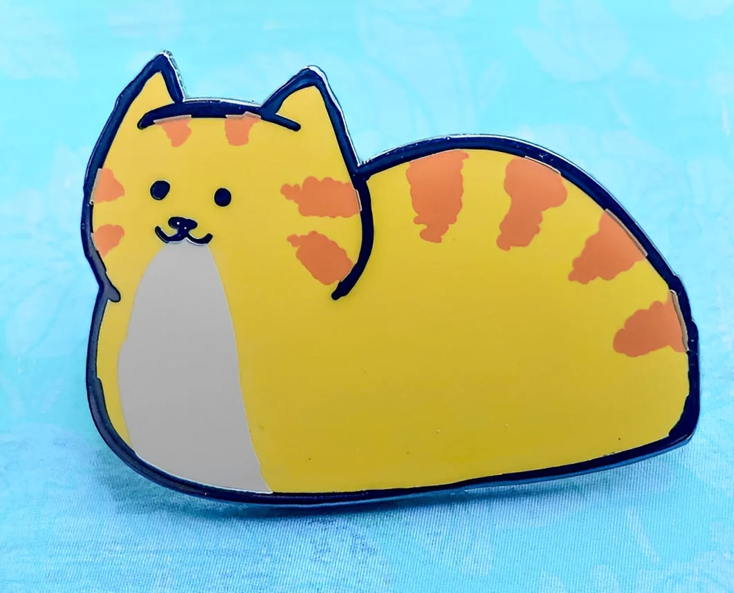 Cat Loaf Piece UV-Printed Enamel Badges