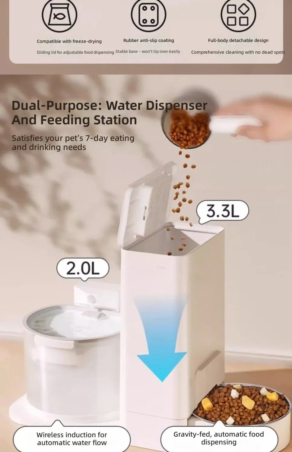 Dual-Function Wireless Automatic Pet Feeder & Waterer