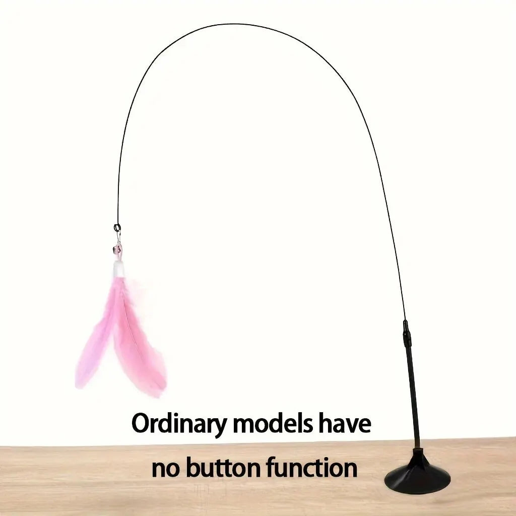 Hands-Free Suction Cup Cat Feather Wand – The Ultimate Boredom Buster!