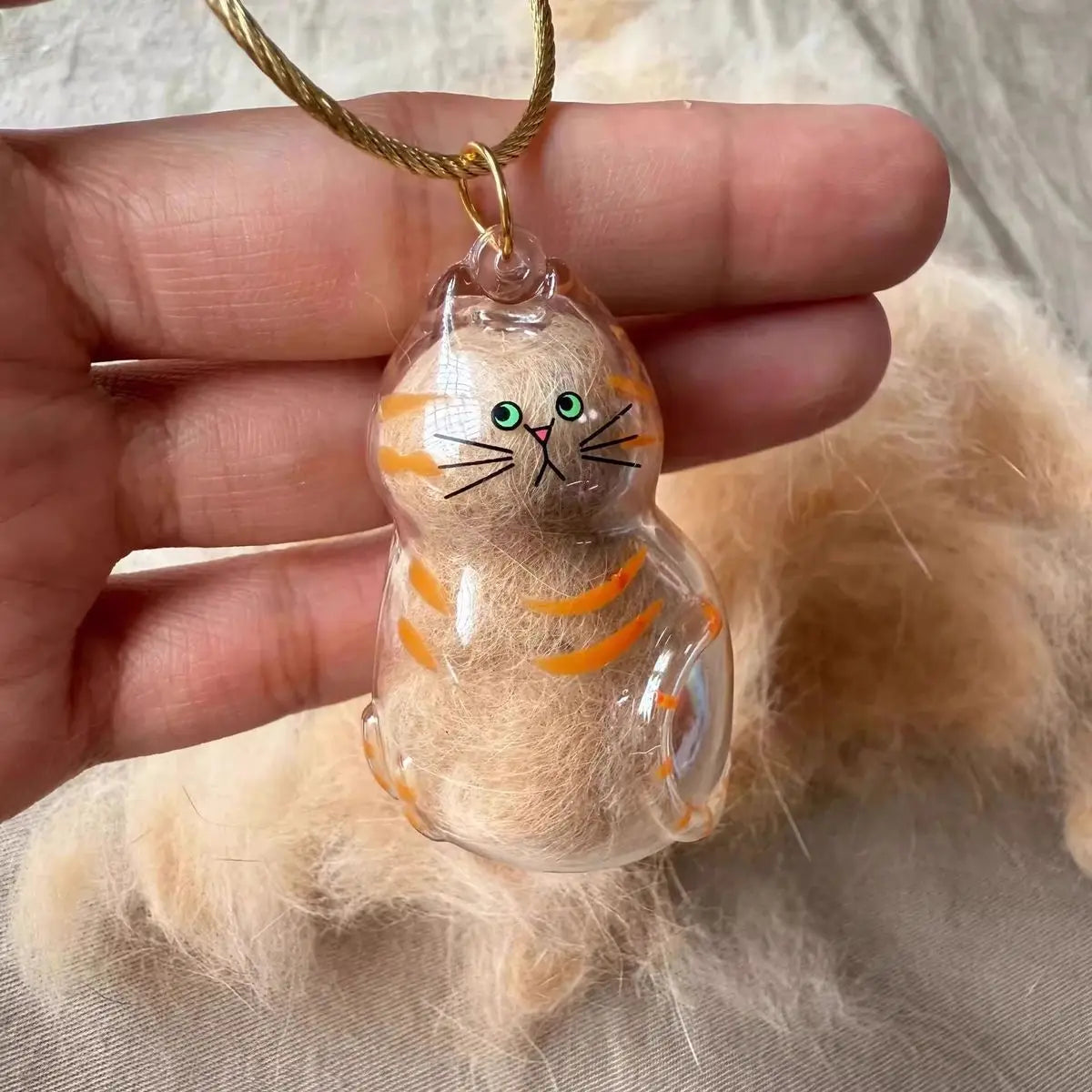 The Forever Close Cat Hair Memorial Storage Keychain