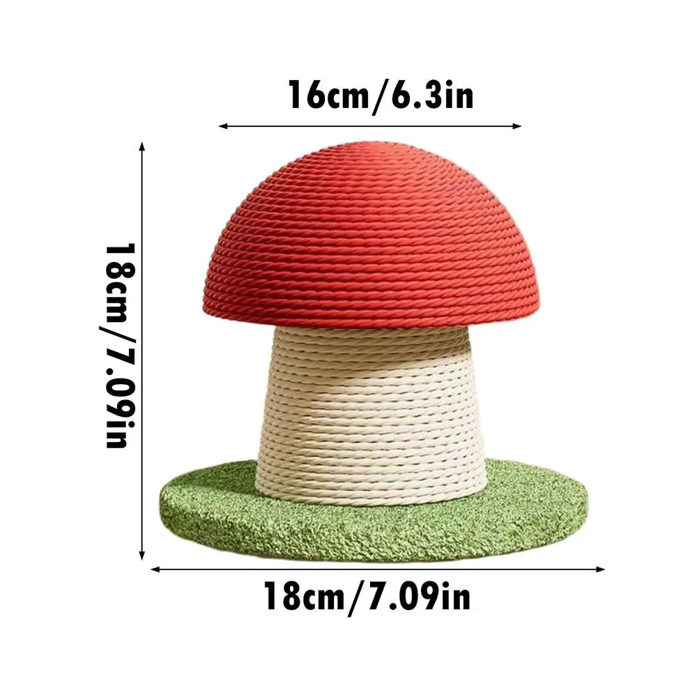 Mushroom Castle Mini Cat Scratching Post | Modern Natural Sisal Vertical Claw Scratcher