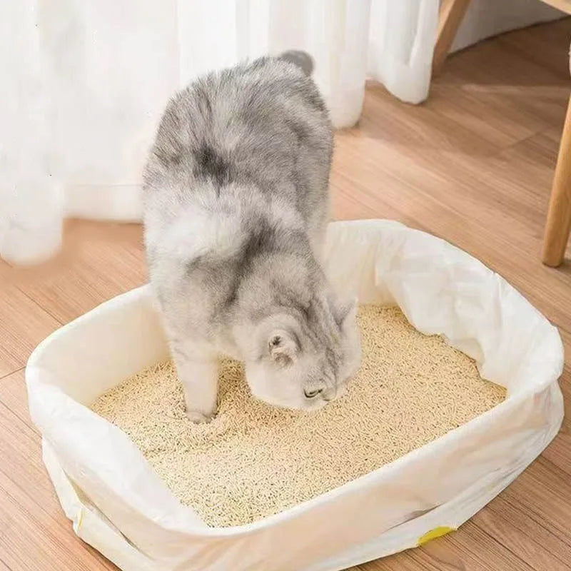 Heavy-Duty Drawstring Cat Litter Box Liners | Multi-Functional Waste Bags for Quick Clean