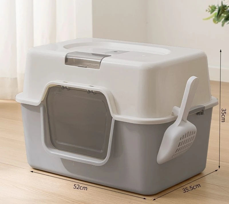 UV Sterilizing Fully Enclosed Cat Litter Box | Hygienic Self-Cleaning Germ & Odor Shield