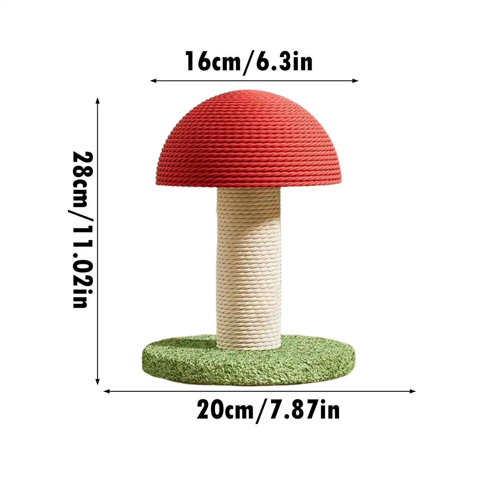 Mushroom Castle Mini Cat Scratching Post | Modern Natural Sisal Vertical Claw Scratcher