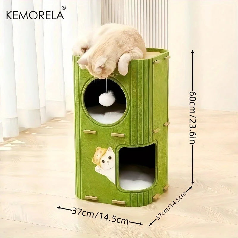 3D Tree-Shaped Luxury Cat Condo & Cave | Breathable Felt Indoor Play Tower