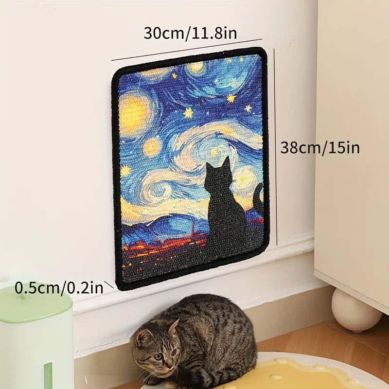 Minimalist Wall-Mounted Cat Scratching Mat | Space-Saving Soft Fabric Clawing Pad