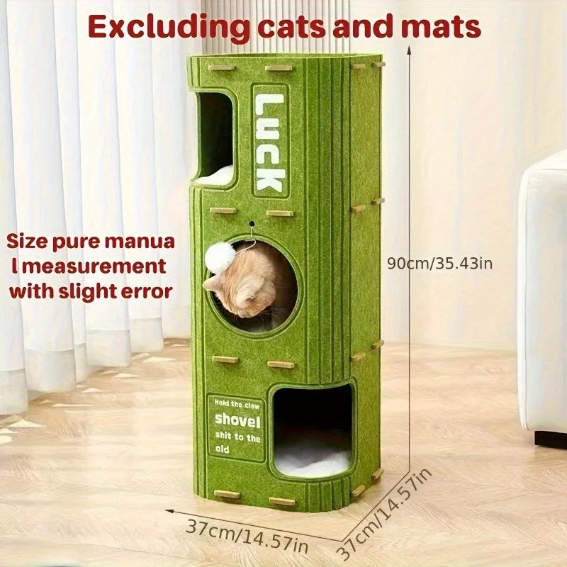 3D Tree-Shaped Luxury Cat Condo & Cave | Breathable Felt Indoor Play Tower