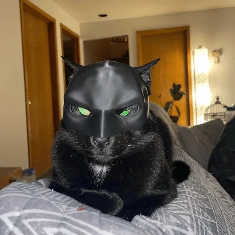 Dark Knight 3D Printed Bat-Man Cat Mask