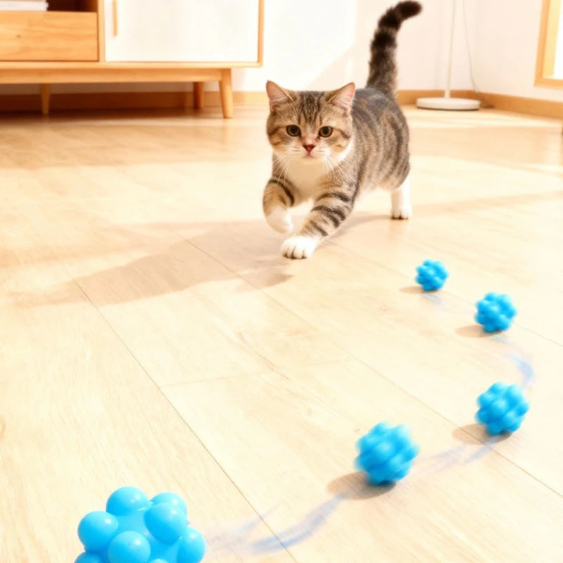 High-Elasticity Silicone Cat Chew Ball | Interactive Bouncy Chase & Dental Teeth Cleaning Toy