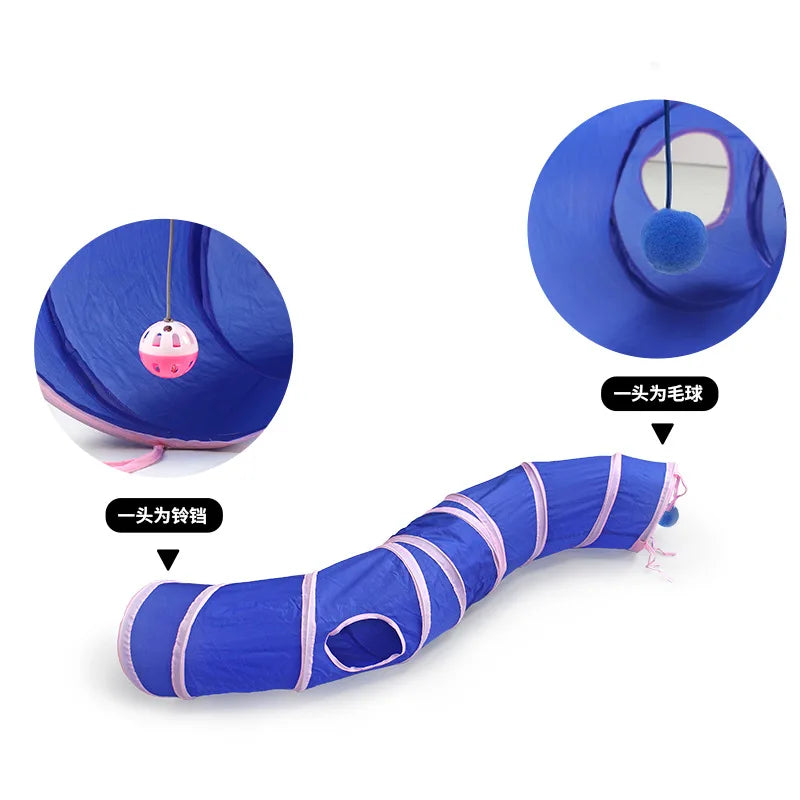 3-in-1 Cartoon Cat & Fish Adventure Tunnel Fort Outdoor