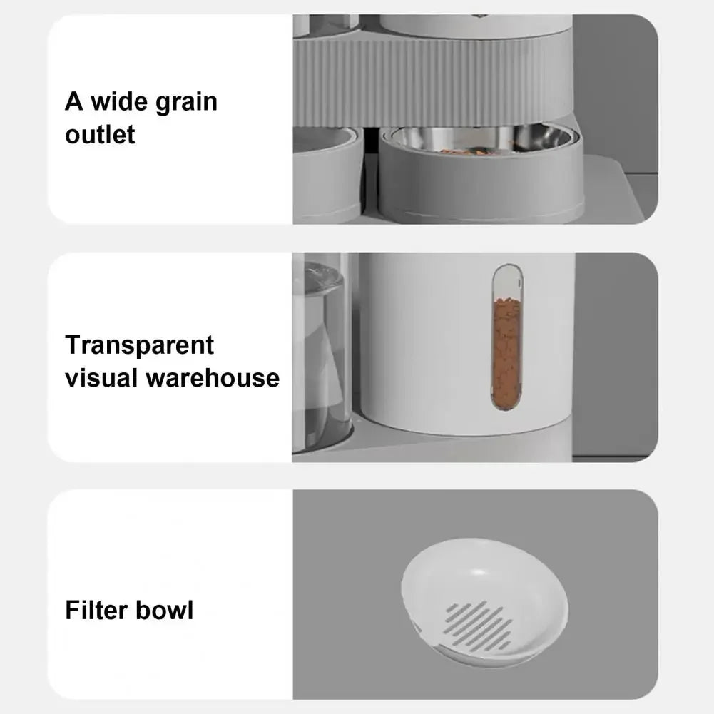 Smart 2-in-1 Gravity Pet Feeder & Filtered Waterer Station