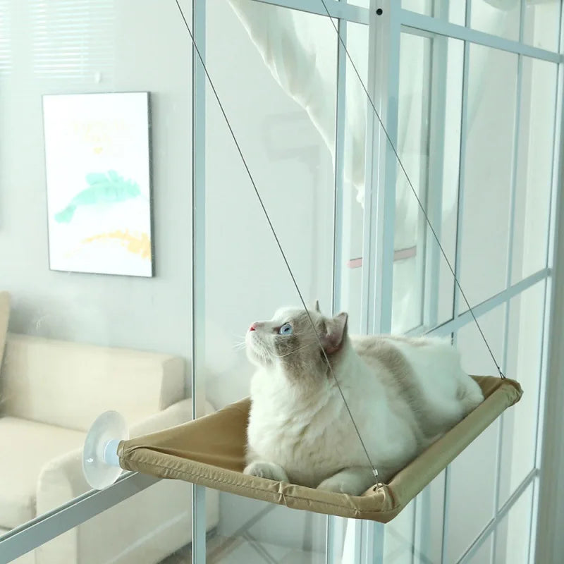 Sunny Window Mount Aerial Cat Hammock | Heavy-Duty 20kg Bearing Glass Window Seat