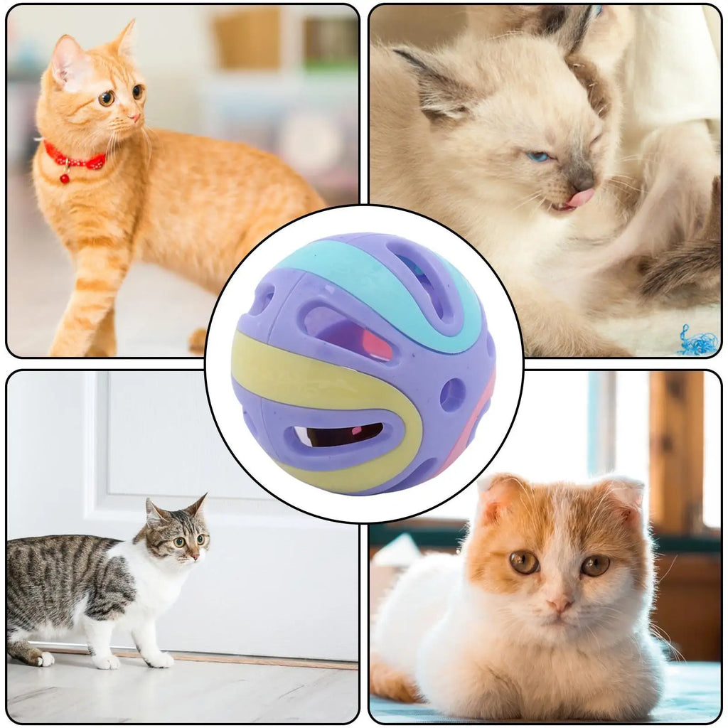 Interactive Hollow Cat Jingle Balls - Multi-Pack Kitten Chasing & Pounce Toys (4.8cm)