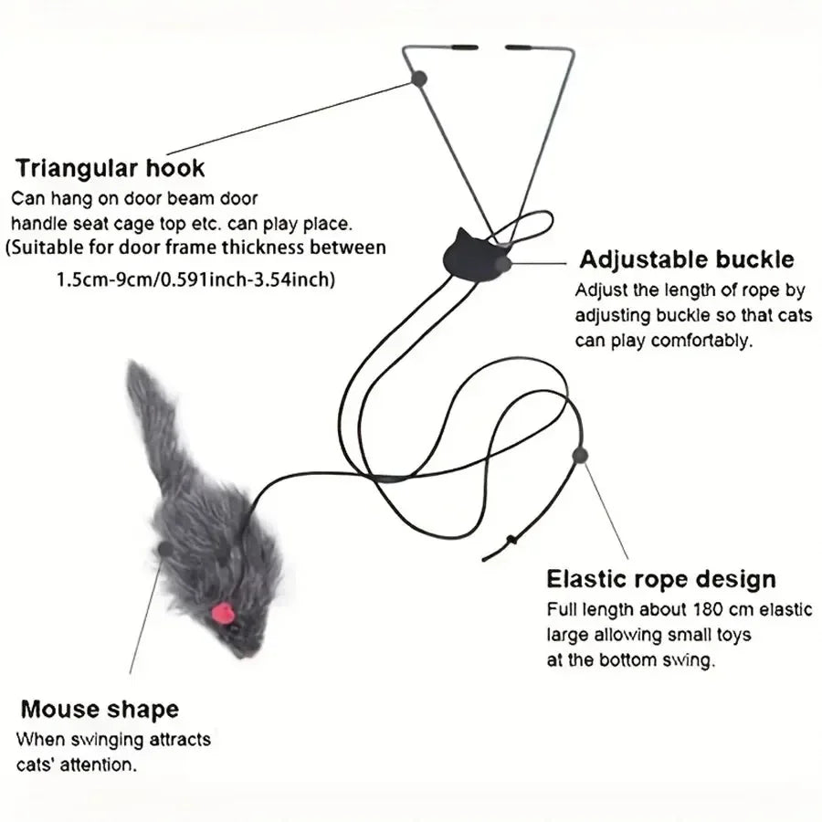 Hanging Door Retractable Bungee Mouse Toy