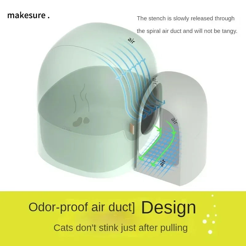 Oversized Fully Enclosed Corridor Cat Litter Box - Anti-Tracking & Odor Isolation Toilet