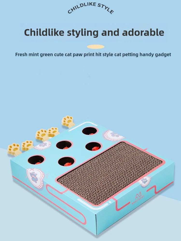 Interactive 3-in-1 Whack-A-Mole Cat Enrichment Toy & Scratching Pad