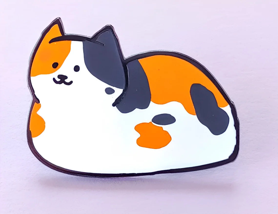 Cat Loaf Piece UV-Printed Enamel Badges