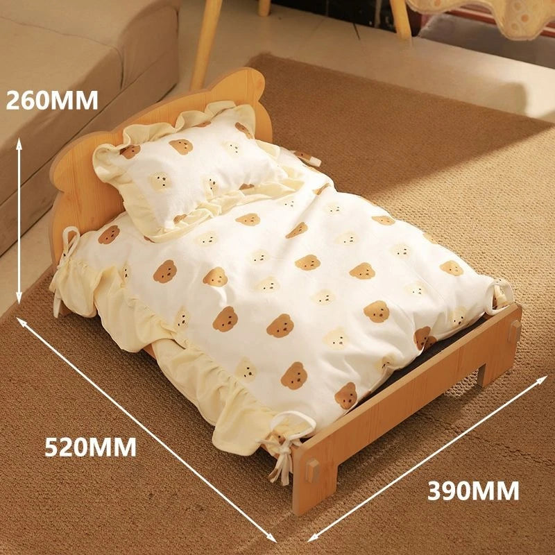 Cute Wooden Shape Luxury Cat Bed | Removable & Washable Four-Season Indoor BED