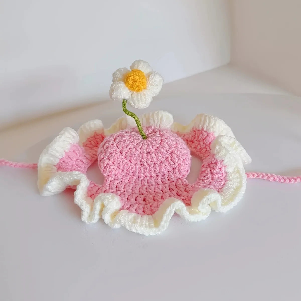 Blossom Bonnet Cute Flower Crochet Cat Hat