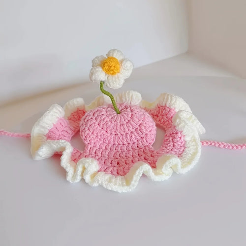 Blossom Bonnet Cute Flower Crochet Cat Hat