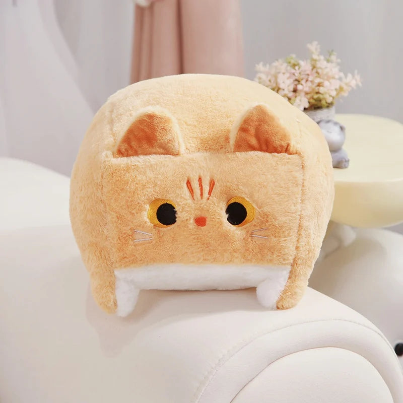 Kawaii Fluffy Chonk Standing Fuzzy Cube Cat Plushie