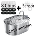3.2L Stainless Steel Automatic Cat Fountain (Includes Motion Sensor & 8x Filters)