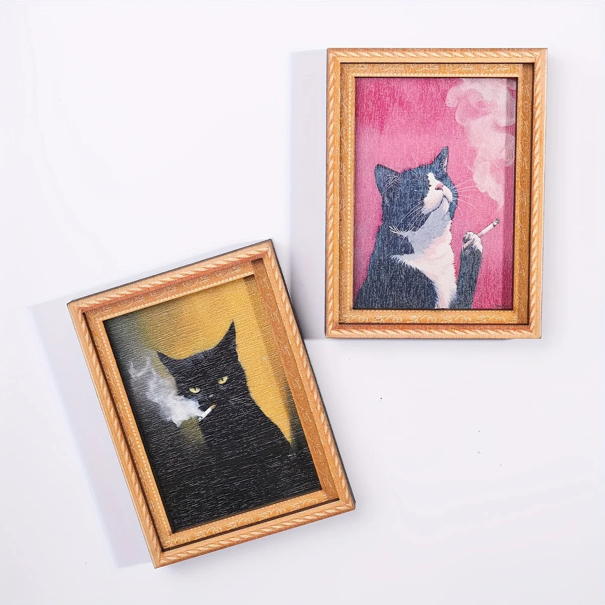 Tuxedo/Black Smoking Cat Funny Fridge Magnet