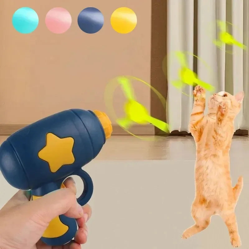 Mini Flying Disc Cat Launcher Gun | Interactive Pocket-Sized Indoor Chasing Toy