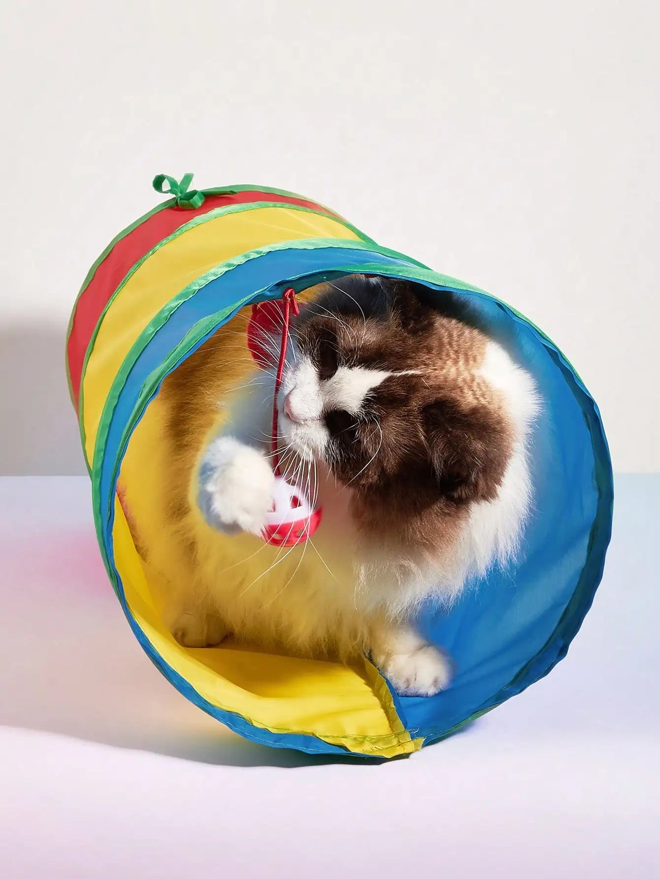PINK and RAINBOW Foldable All-In-One Cat Tunnel Bed