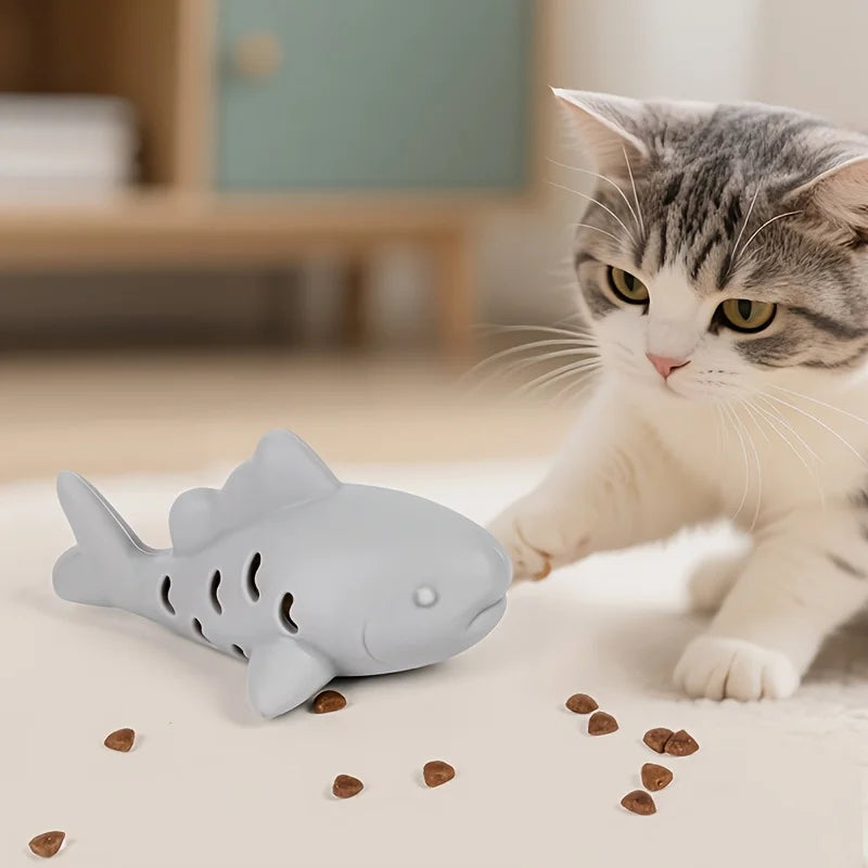 Interactive Silicone Fish Treat-Dispensing Chew Toy