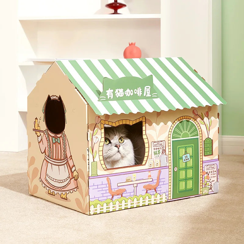 Premium 3-in-1 Eco-Friendly Cat Condo Lounge Sofa & Scratching House