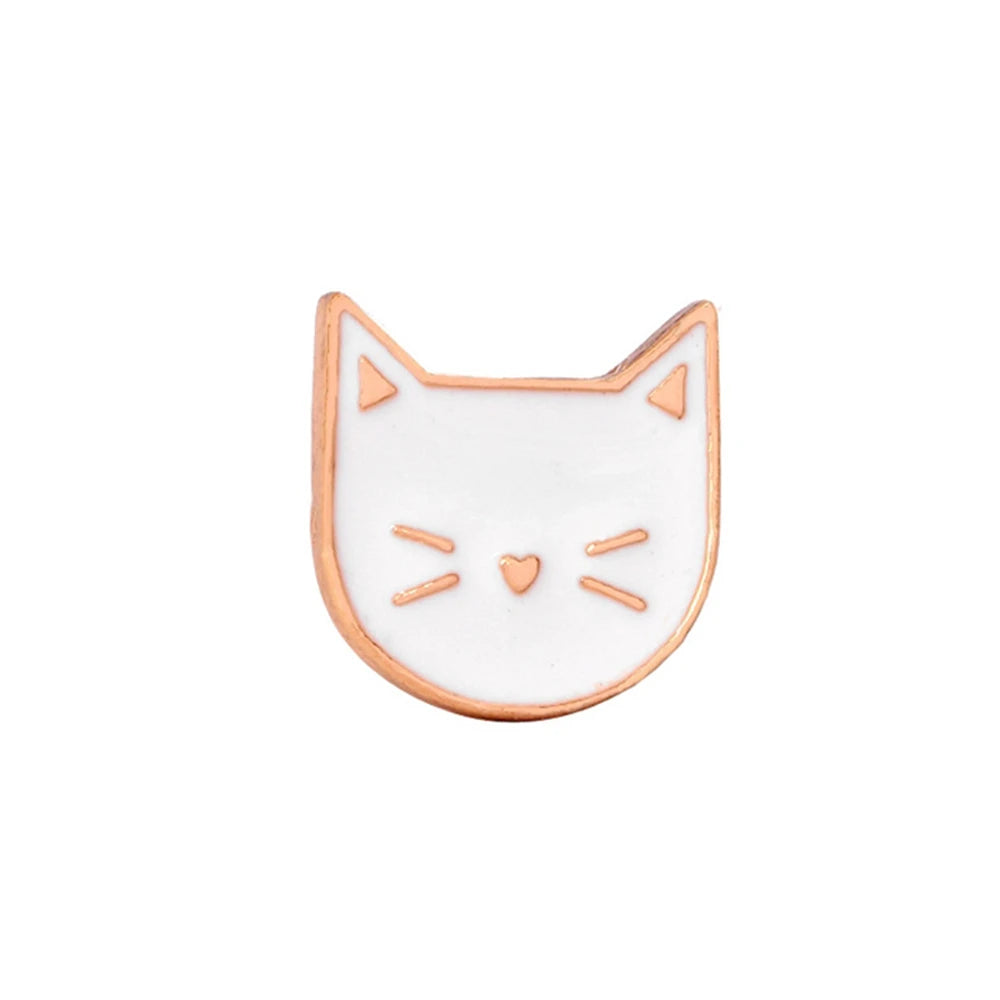 Edgy, Cute, Rebel, Punk Black-White Cat with Knife Enamel Pin
