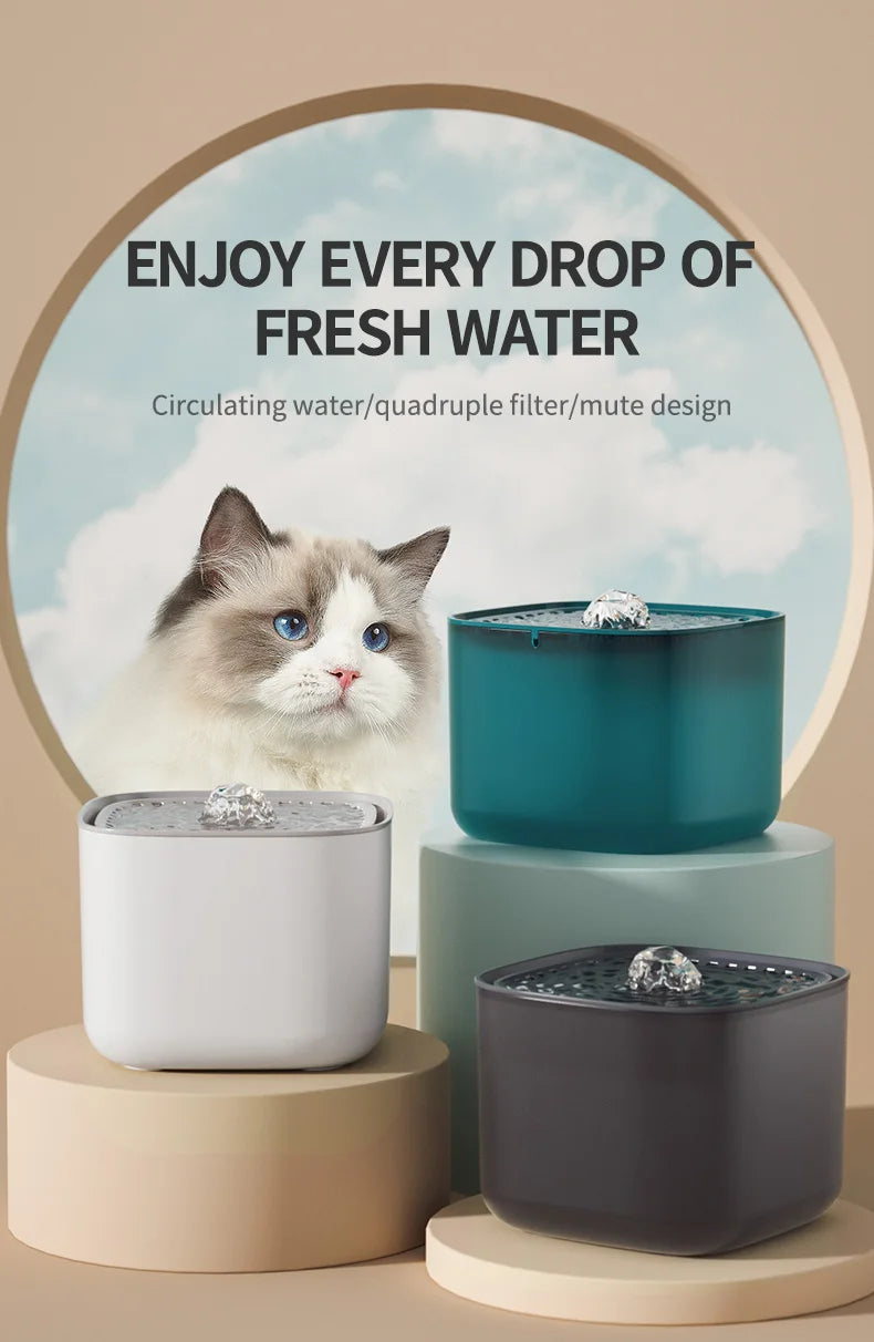 3L Automatic Recirculating Cat Water Fountain