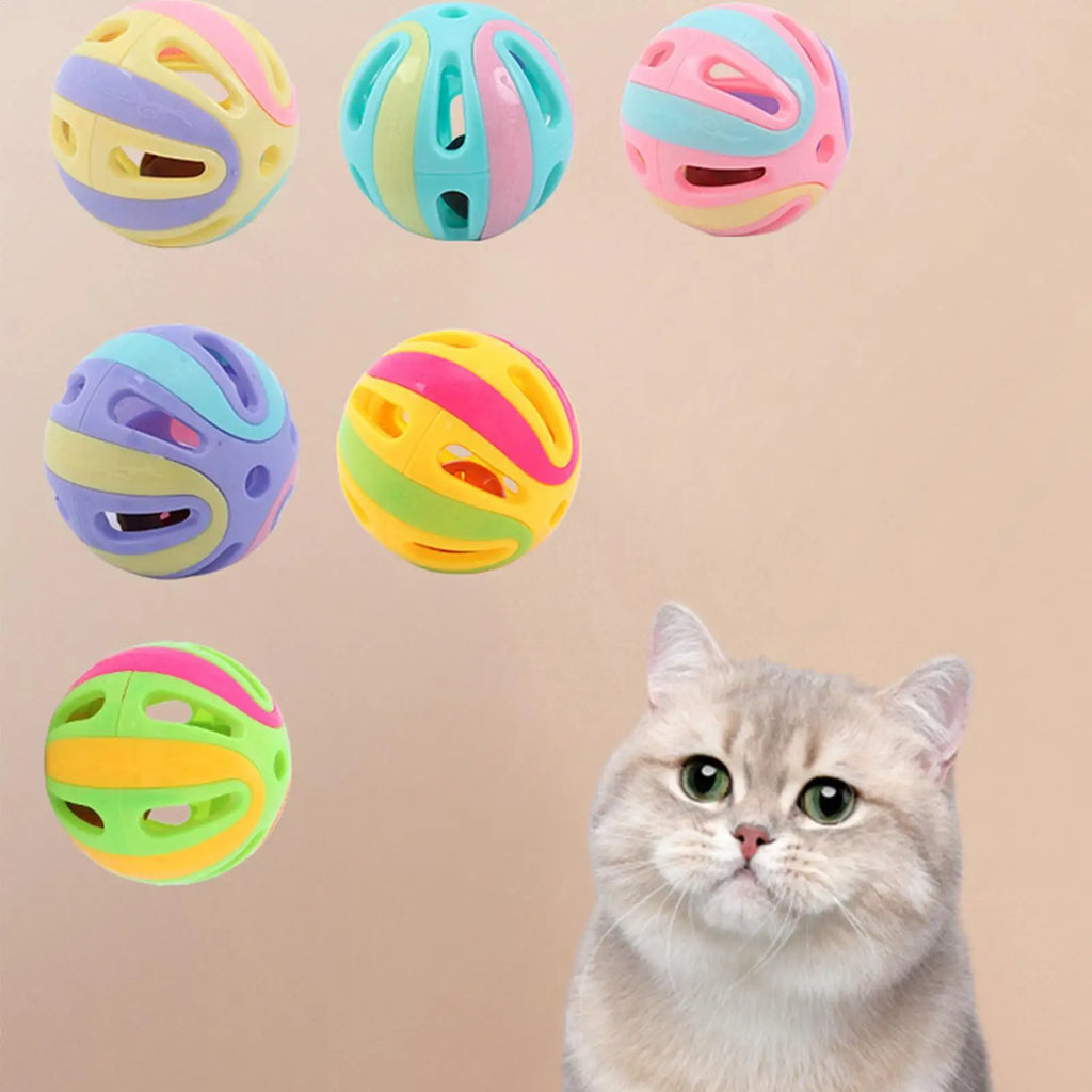 Interactive Hollow Cat Jingle Balls - Multi-Pack Kitten Chasing & Pounce Toys (4.8cm)