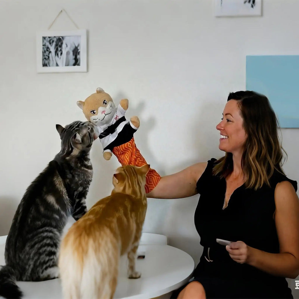 Interactive Cat Wrestling Glove Puppet Ultimate Kitten Boxing & Play Toy