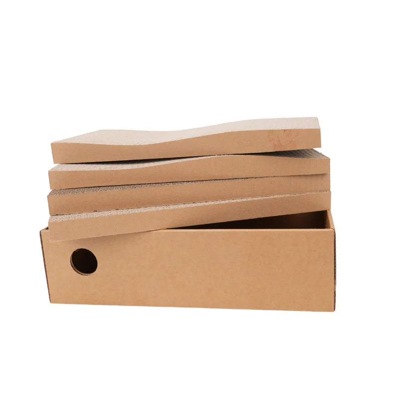 4-in-1 Multi-Layer Wooden Cat Scratcher Box | Heavy-Duty Reversible Cardboard Scratching Station