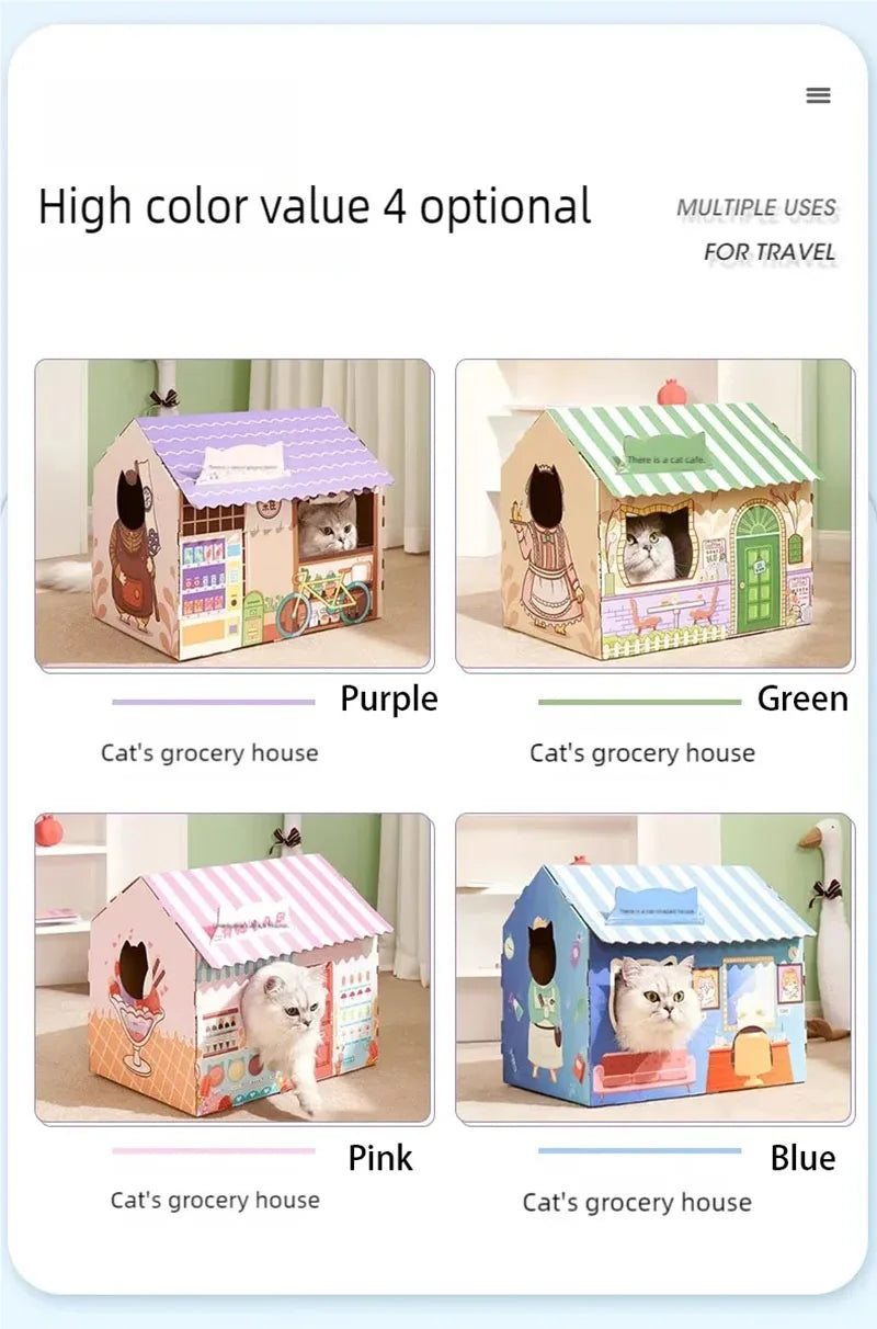 Premium 3-in-1 Eco-Friendly Cat Condo Lounge Sofa & Scratching House