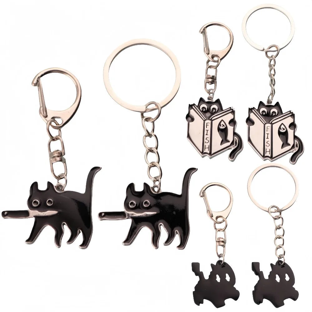 Cute Black Cat Keychain
