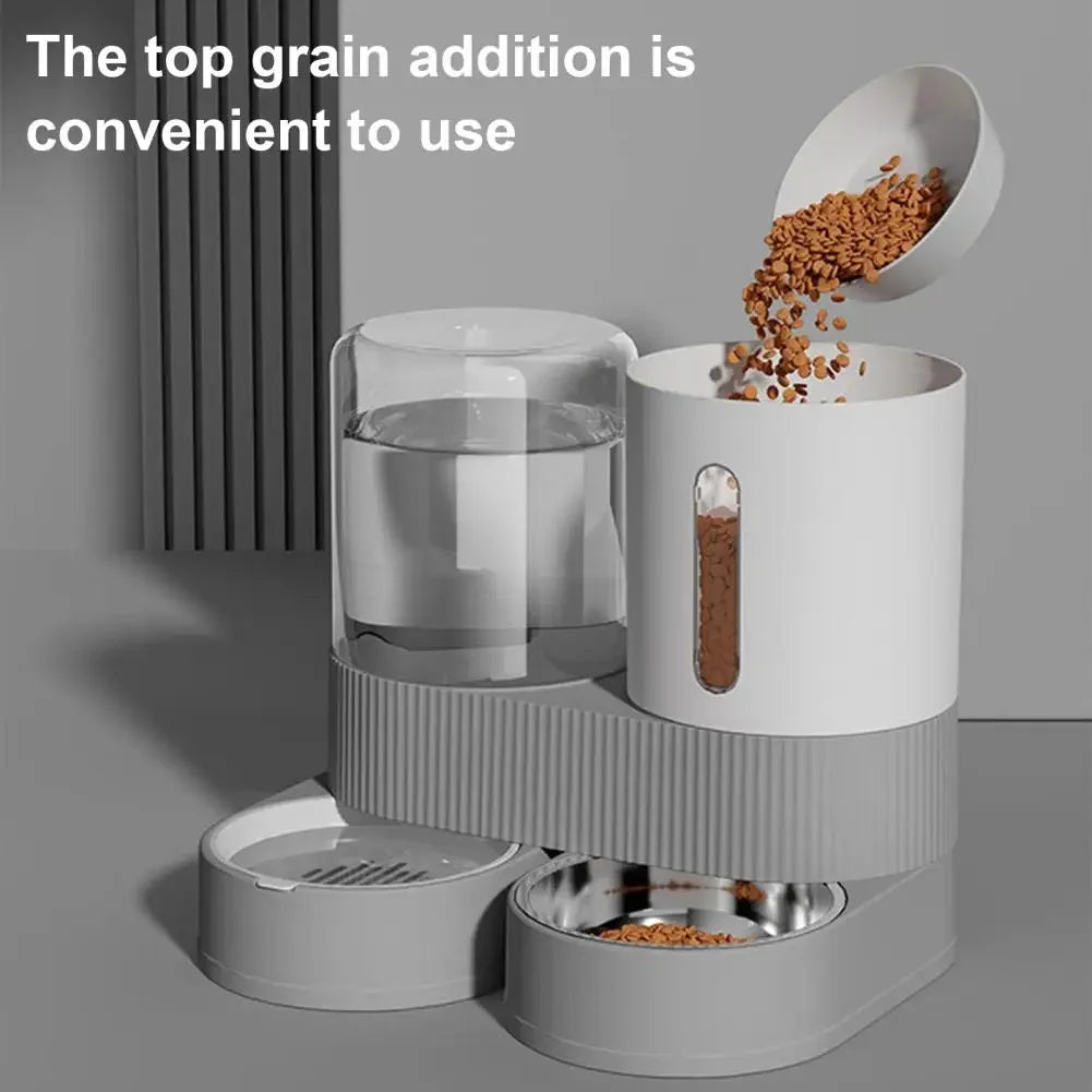Smart 2-in-1 Gravity Pet Feeder & Filtered Waterer Station
